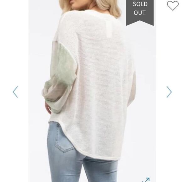 BLU PEPPER - DESIGNED IN CALIFORNIA TIE-DYE SLEEVE KNIT TOP SIZE MEDIUM - Picture 11 of 11